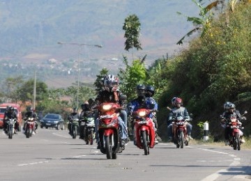 Pemudik motor. Ilustrasi