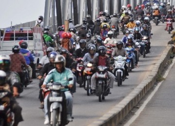 Pemudik naik motor meningkat.