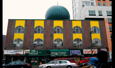 Penampakan Masjid Malcolm Shabazz di Harlem, New York City, AS