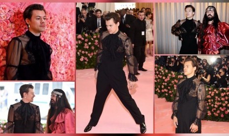 Penampilan Harry Styles dalam ajang Met Gala 2019