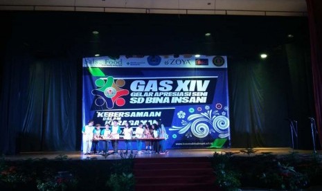 Penampilan salah satu ekskul SD Bosowa Bina Insani dalam acara Gelar Apresiasi Seni (GAS) XIV di Bogor, Jawa Barat, Sabtu (23/4).