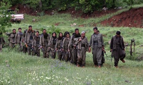 Pendukung Partai Pekerja Kurdistan (PKK).