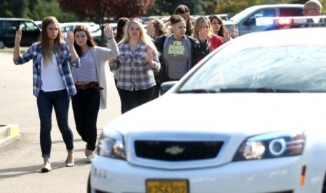 Penembakan terjadi di Umpqua Community College, Oregon, As, Kamis (1/10).