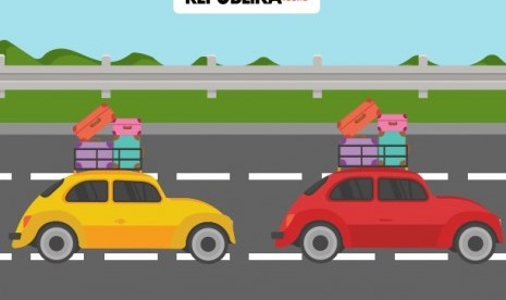 Penerapan sistem satu arah di Tol Trans Jawa saat musim mudik Lebaran 2019.