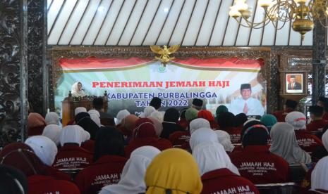 Penerimaan Jamaah Haji Purbalingga, di Pendopo Dipokusumo, Jumat (2/9/22). Jamaah Haji Purbalingga Mengaku Puas dengan Pelayanan Haji Tahun Ini