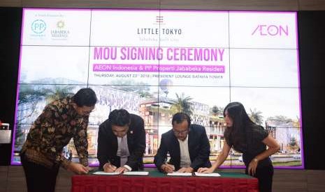 Pengembang Little Tokyo Jababeka melakukan penandatanganan memorandum of understanding (MoU) kerja sama mengenai “Japanese retail facility” di kawasan proyek Little Tokyo.