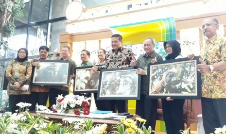 Pengenalan spesies baru Orangutan Tapanuli oleh para peneliti dan Kementerian Lingkungan Hidup dan Kehutanan (KLHK) di Gedung Manggala Wanabakti, Jumat (3/11).