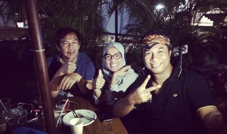 Penggagas Festival Sastra Bengkulu (FSB), Hudan Hidayat, Willy Ana dan Iwan Kurniawan (dari kiri ke kanan).