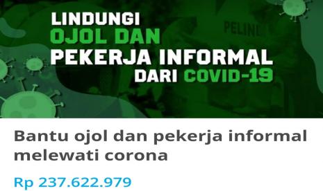 Penggalangan dana lewat Kitabisa.com oleh Agus Sari.