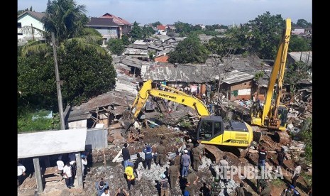 Penggusuran di dusun Palem, kelurahan Panunggangan Barat, Kota Tangerang, Rabu (6/12).