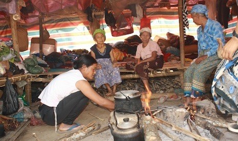 Pengungsi etnis Kachin.