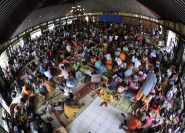 Pengungsi di pendopo Kabupaten Klaten