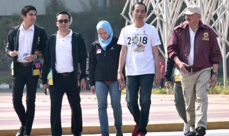 Peninjauan venue Asian Games oleh Presiden Joko Widodo, Sabtu (14/7).