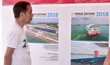 Peninjauan venue Asian Games oleh Presiden Joko Widodo, Sabtu (14/7).