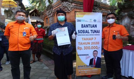 Penyaluran bantuan sosial tunai di Provinsi Bali sudah mencapai 99,33 persen.