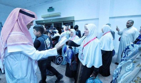 Penyambutan jamaah Irak di Bandara Jeddah.