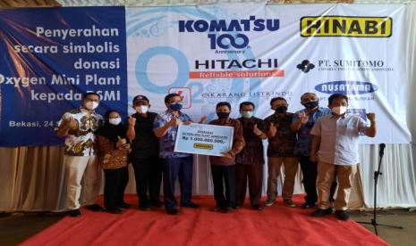 Penyerahan donasi oksigen miniplant dari HInabi ke BSMI