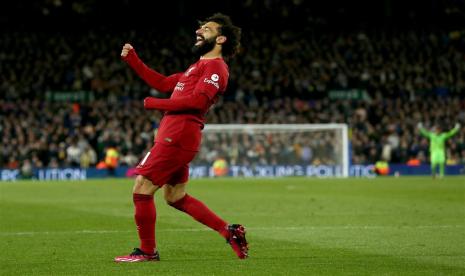 Penyerang Liverpool Mohamed Salah. Mohamed Salah menjadi incaran jangka panjang klub-klub Arab Saudi.