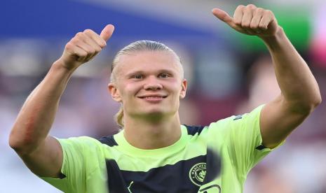 Penyerang Manchester City Erling Haaland.