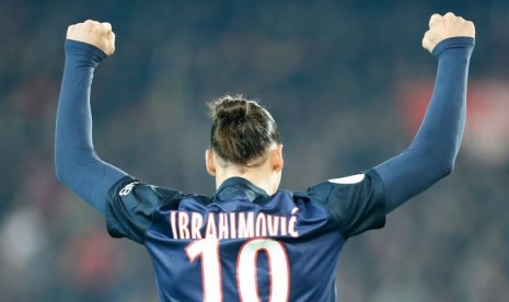 Penyerang Paris Saint-Germain (PSG) Zlatan Ibrahimovic.