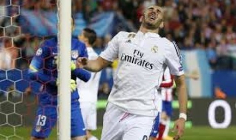 Penyerang Real Madrid Karim Benzema.