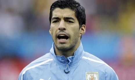 Penyerang timnas Uruguay, Luis Suarez.