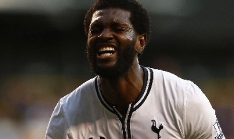 Penyerang Tottenham Hotspur, Emmanuel Adebayor.