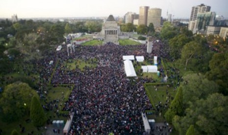 Perayaan Anzac di Melbourne.