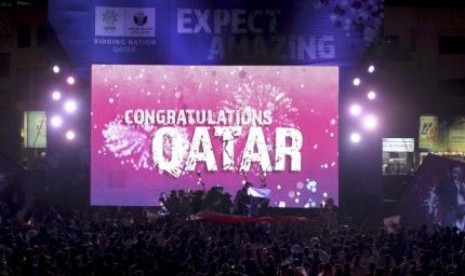 Perayaan di Qatar saat FIFA mengumumkan negara kaya minyak itu akan menjadi tuan rumah Piala Dunia 2022.