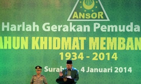 Perayaan hari lahir Gerakan Pemuda Ansor (GP Ansor) ke-80 di Surabaya, Sabtu (4/1) malam WIB.