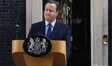 Perdana Menteri Inggris David Cameron mengumumkan pengunduran dirinya setelah publik Inggris memilih keluar dari Uni Eropa, Jumat, 24 Juni 2016.