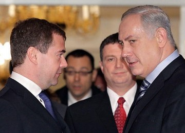 Perdana Menteri Israel Benjamin Netanyahu dan Presiden Rusia Dmitry Medvedev