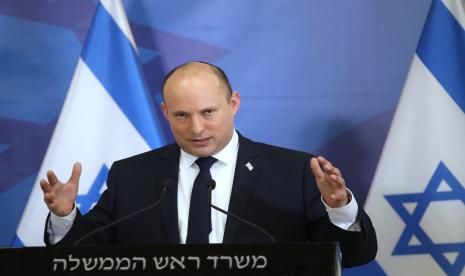 Perdana Menteri Israel Naftali Bennett. Sebuah gerakan keamanan Israel minta PM Bennett hentikan pertemuan dengan Presiden Palestina Mahmoud Abbas. Ilustrasi.