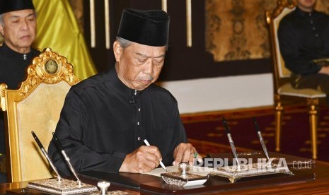 Muhyiddin Yassin, PM Malaysia dari Gerakan Sheraton. Ilustrasi.