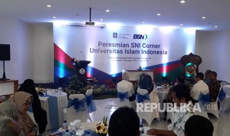 Peresmian SNI Corner di Perpustakaan Universitas Islam Indonesia (UII), Senin (2/7).  Peresmian dilakukan Badan Standarisasi Nasional (BSN) dan Rektorat UII. 