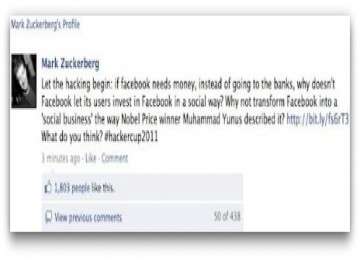 Peretas berhasil membobol akun Facebook Zuckerberg dan menulis pesan ini.