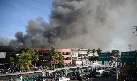 Peristiwa kebakaran di Blok III Pasar Senen, Jakarta Pusat, Kamis (19/1).