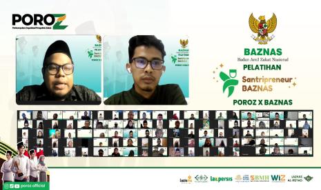 Perkumpulan Organisasi Pengelola Zakat (POROZ) bersama Badan Amil Zakat Nasional (BAZNAS) menyelenggarakan program sinergi bersama, pelatihan Santripreneur 