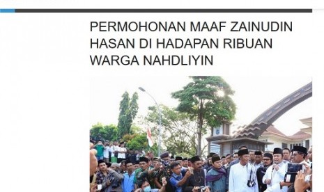 Permohonan maaf Bupati Lampung Selatan Zainuddin Hasan.