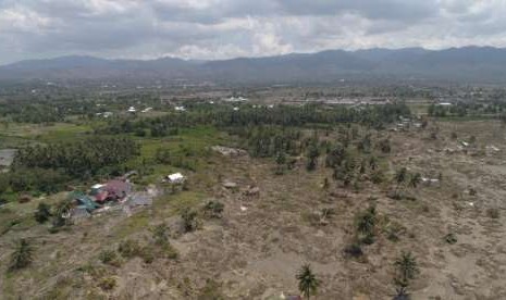 Permukiman di Kelurahan Petobo, Kota Palu, Sulawesi Tengah, yang ditelan bumi akibat gempa.