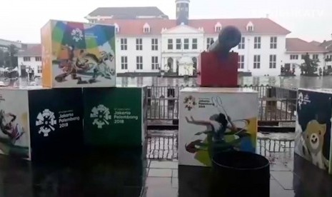 Pernak-pernik Asian Games di Kawasan Kota Tua, Jakarta