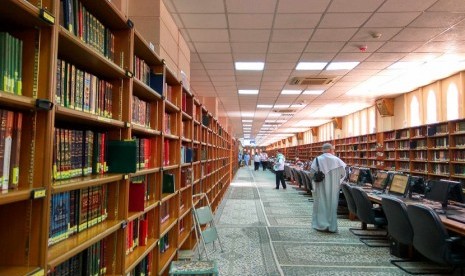 Perpustakaan Masjid Nabawi di Madinah, Arab Saudi.  (Republika/Amin Madani)