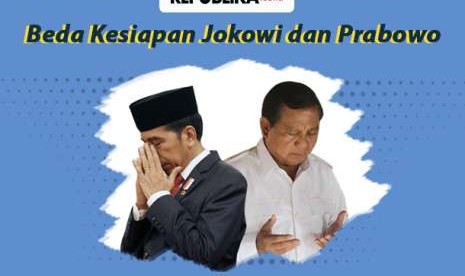 Presidential candidate number 01 Joko Widodo (left) and presidential candidate number 02 Prabowo Subianto