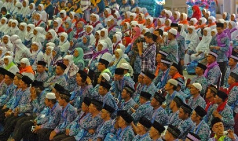 Persiapan keberangkatan jamaah haji Indonesia menuju Tanah Suci.