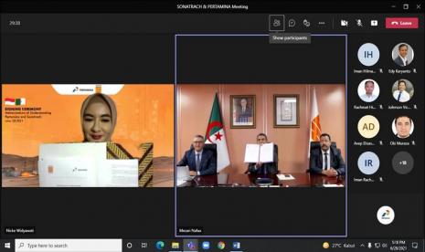 Pertamina dan Sonatrach menjalin kerja sama dari hulu hingga hilir. Hal ini ditandai dengan Penandatangan Memmorandum of Understanding (MoU) secara daring pada Senin, (28/6).