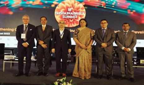 Pertamina hadir dalam Sustainability Summit B20 di New Delhi, India.