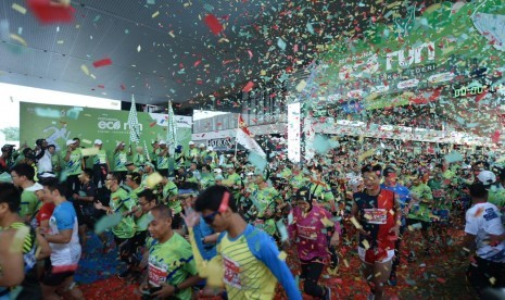 Pertamina menggelar Eco Run 2019 di Qbig, Bumi Serpong Damai (BSD), Tangerang Selatan, Banten, pada Ahad (8/12).