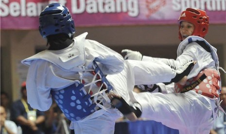 Pertandingan taekwondo (ilustrasi). 