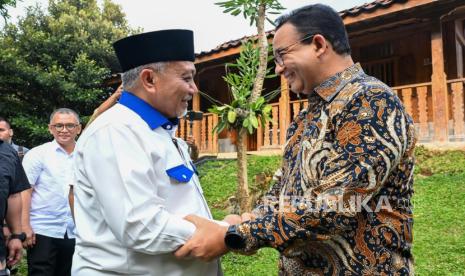 Pertemuan cagub Ahmad Syaikhu dan mantan gubernur DKI Anies Baswedan.