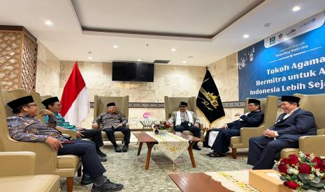 Wapres KH Ma'ruf Amin dalam pertemuan dengan sejumlah tokoh di Masjid Istqlal, 28 Maret 2024.